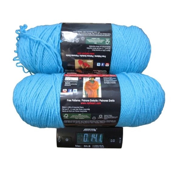 Red Heart Worsted Yarn Turqua Blue No Dye Lot One Full One Partial Skein - Picture 2 of 4